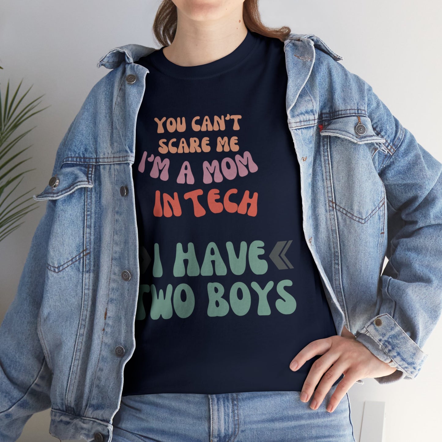 Mom in Tech with Two Boys Cotton Tee