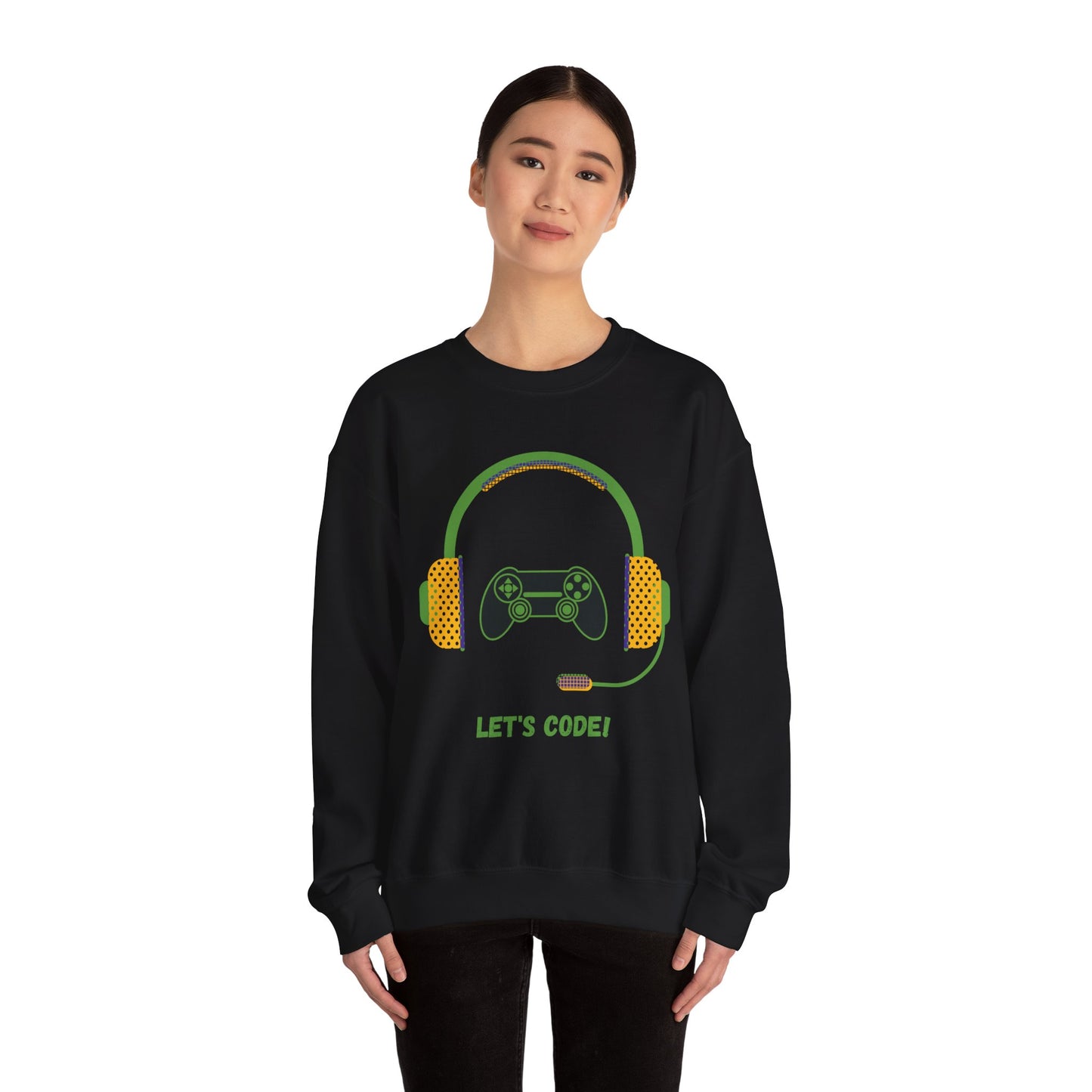 Let's Code Long Sleeve Crewneck Sweatshirt for Tech Lovers