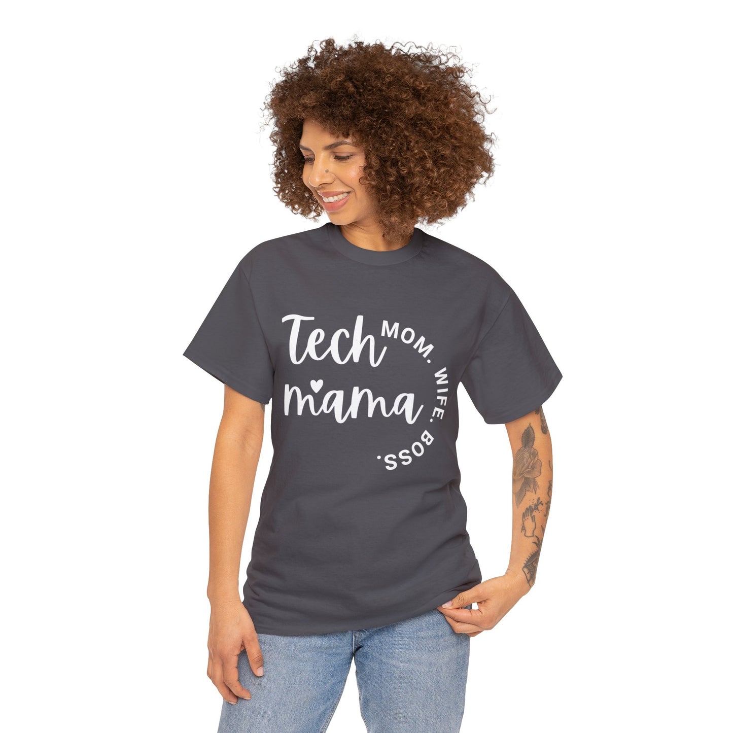 Tech Mama Boss Wife Mom Cotton Tee