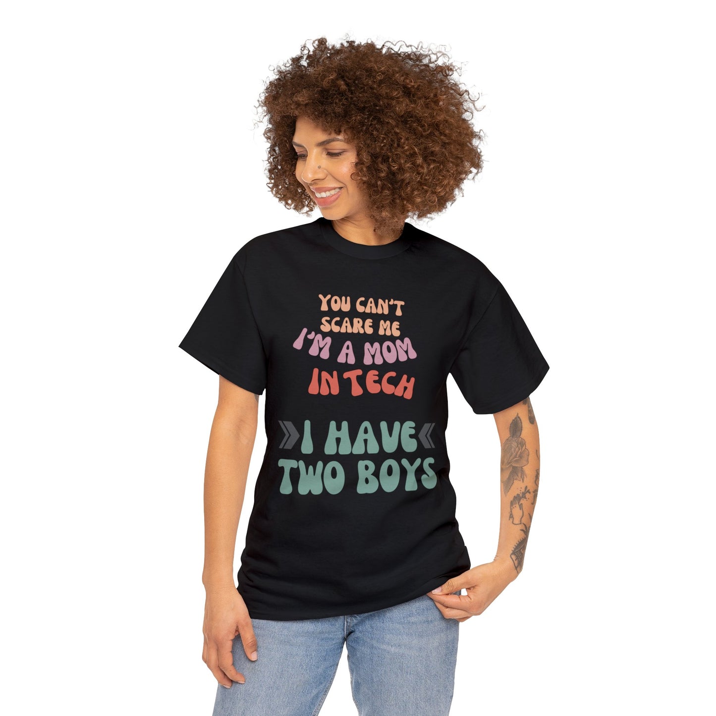 Mom in Tech with Two Boys Cotton Tee