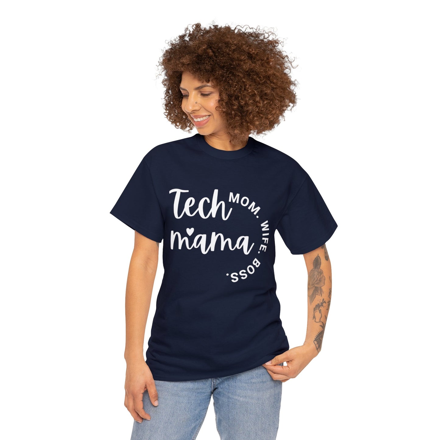 Tech Mama Boss Wife Mom Cotton Tee