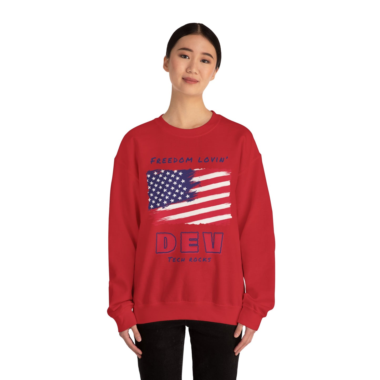 Freedom Loving Dev Long Sleeve Crewneck Sweatshirt