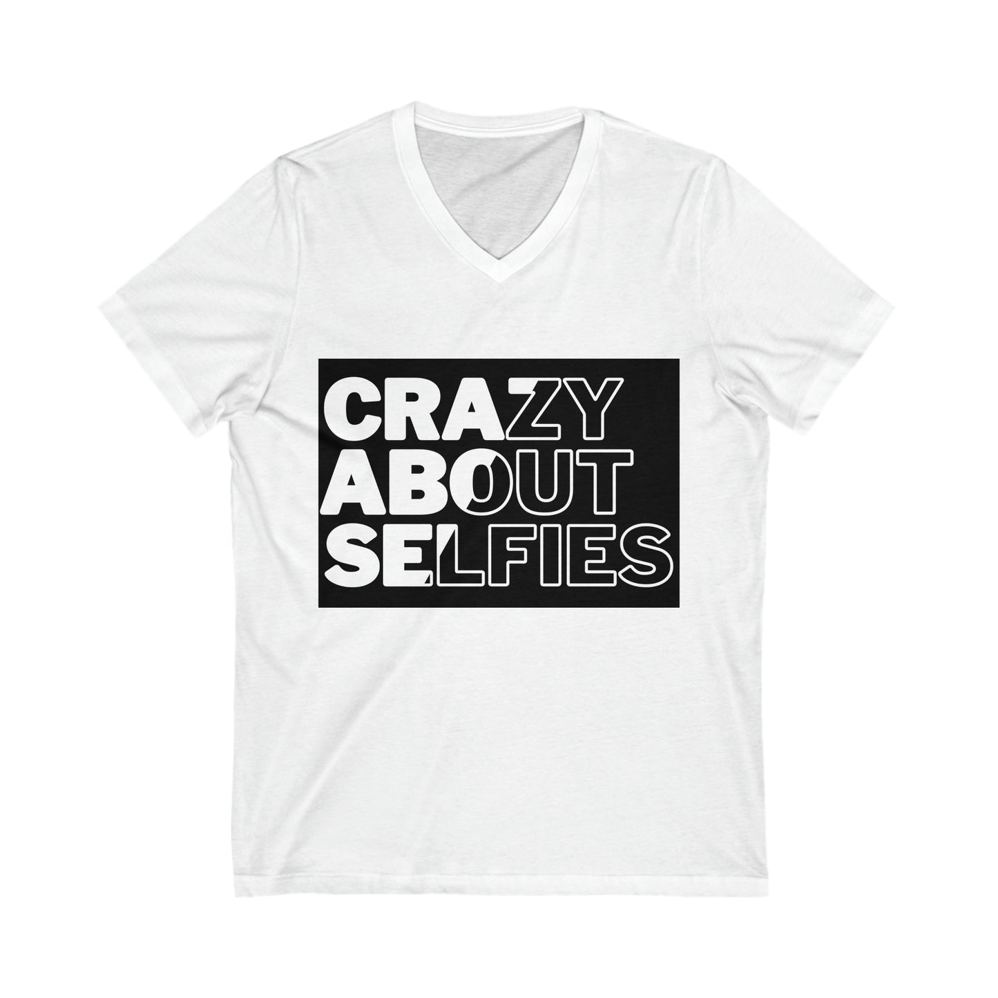 Crazy About Selfies Jersey Short Sleeve V-Neck Tee