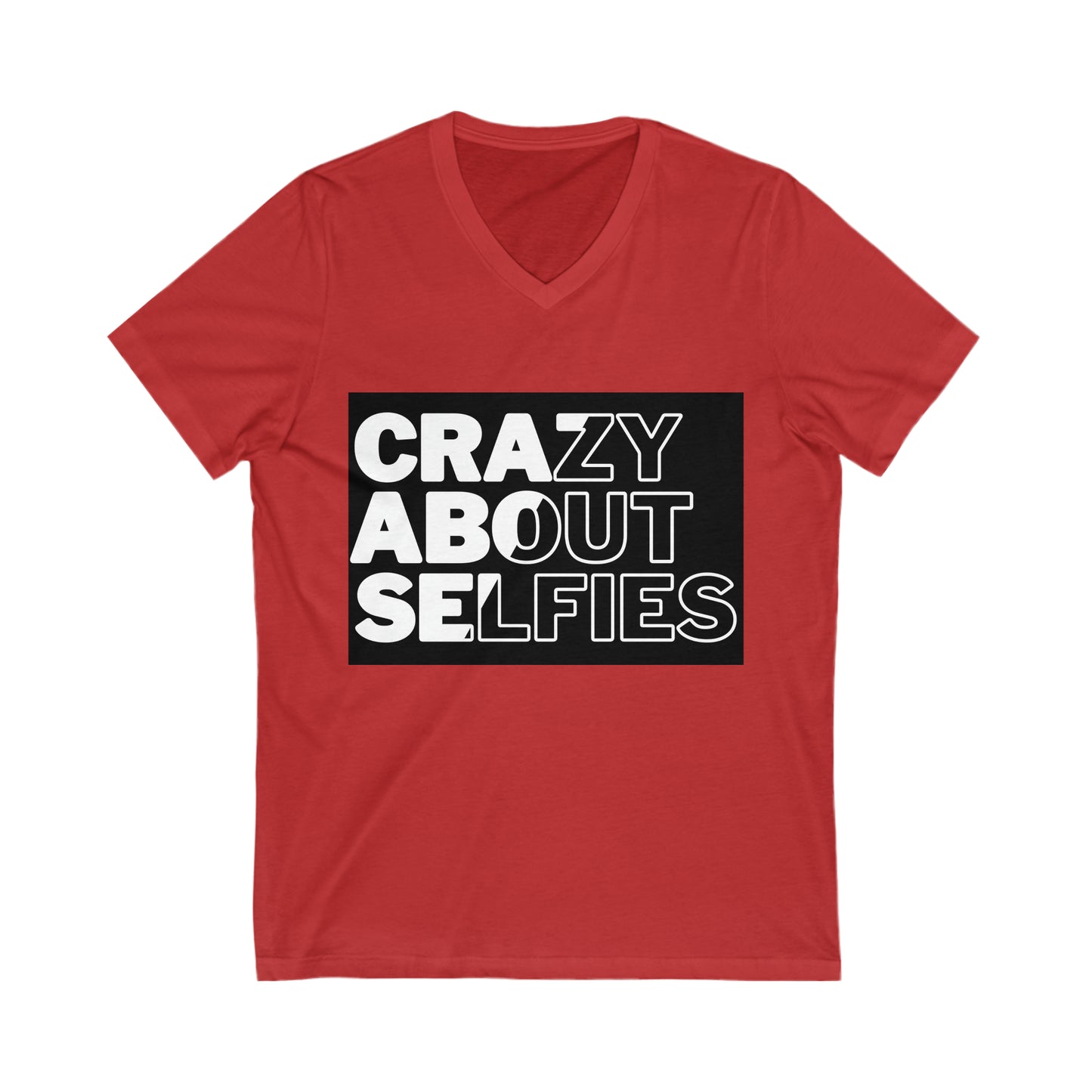 Crazy About Selfies Jersey Short Sleeve V-Neck Tee