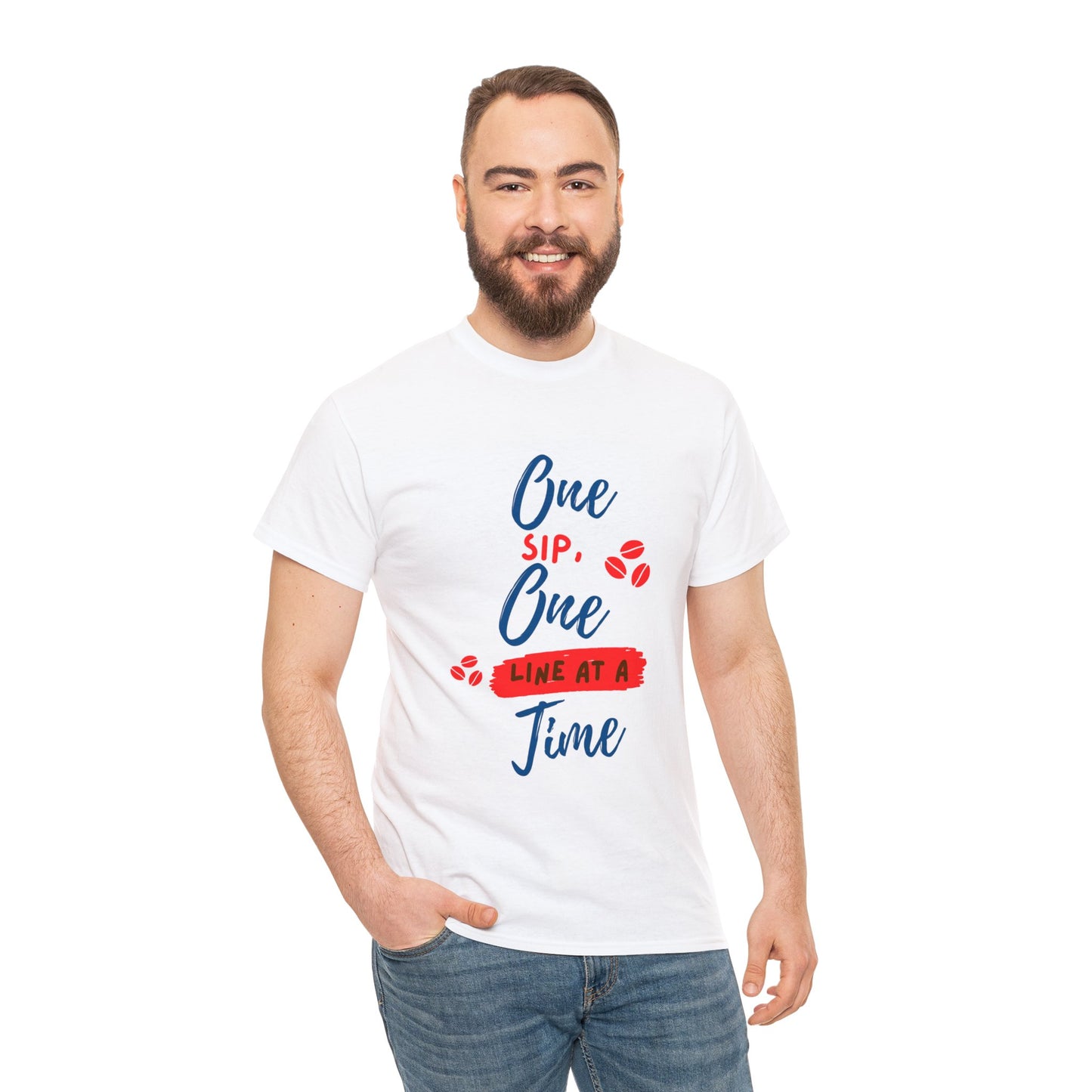 One Sip, One line at a Time Cotton Tee