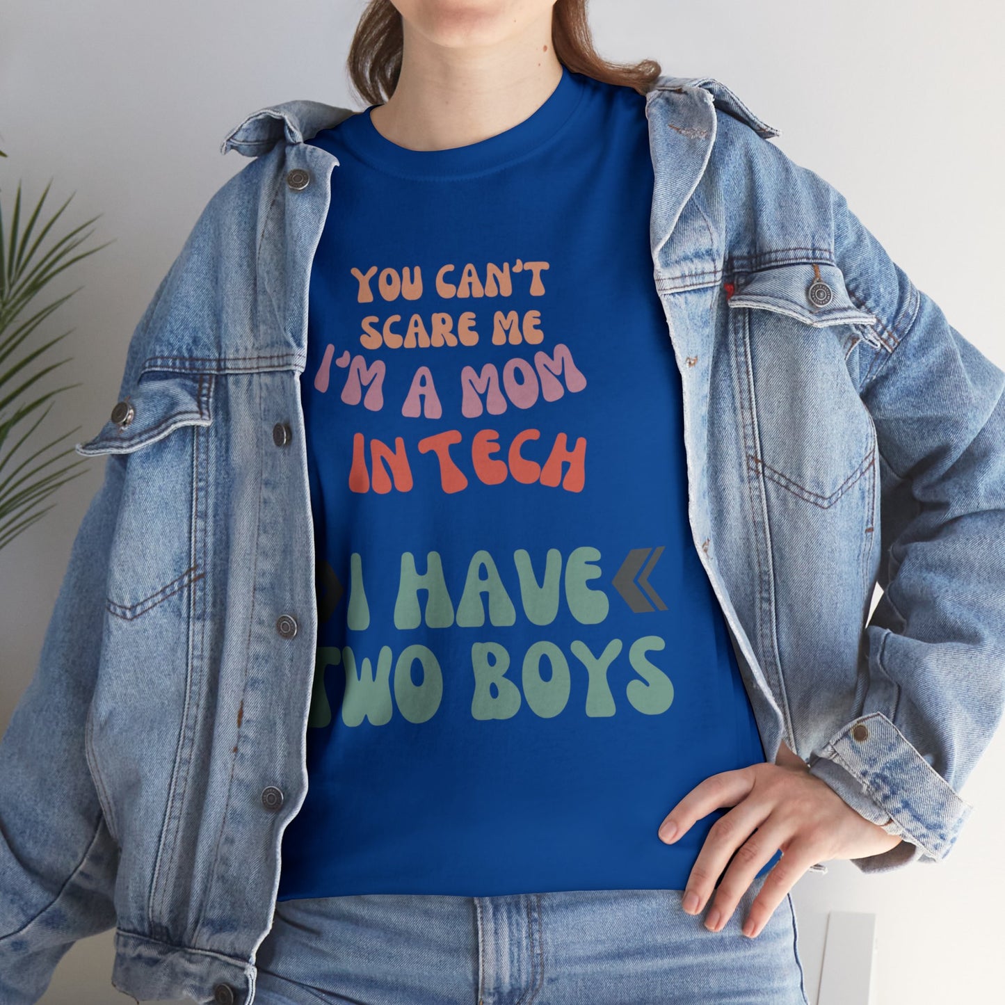 Mom in Tech with Two Boys Cotton Tee