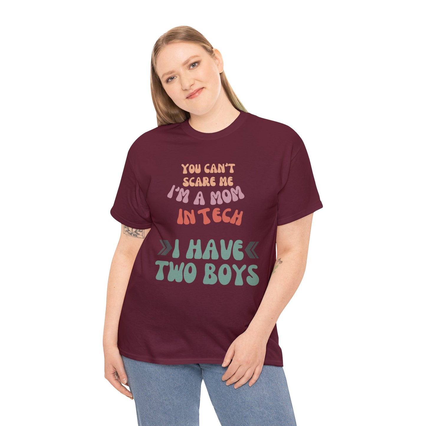 Mom in Tech with Two Boys Cotton Tee