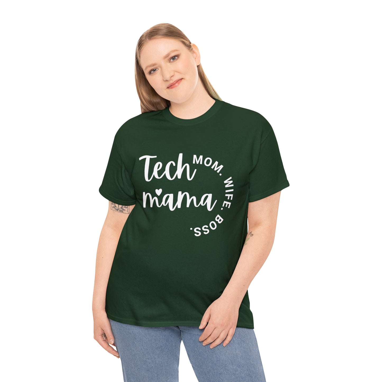 Tech Mama Boss Wife Mom Cotton Tee