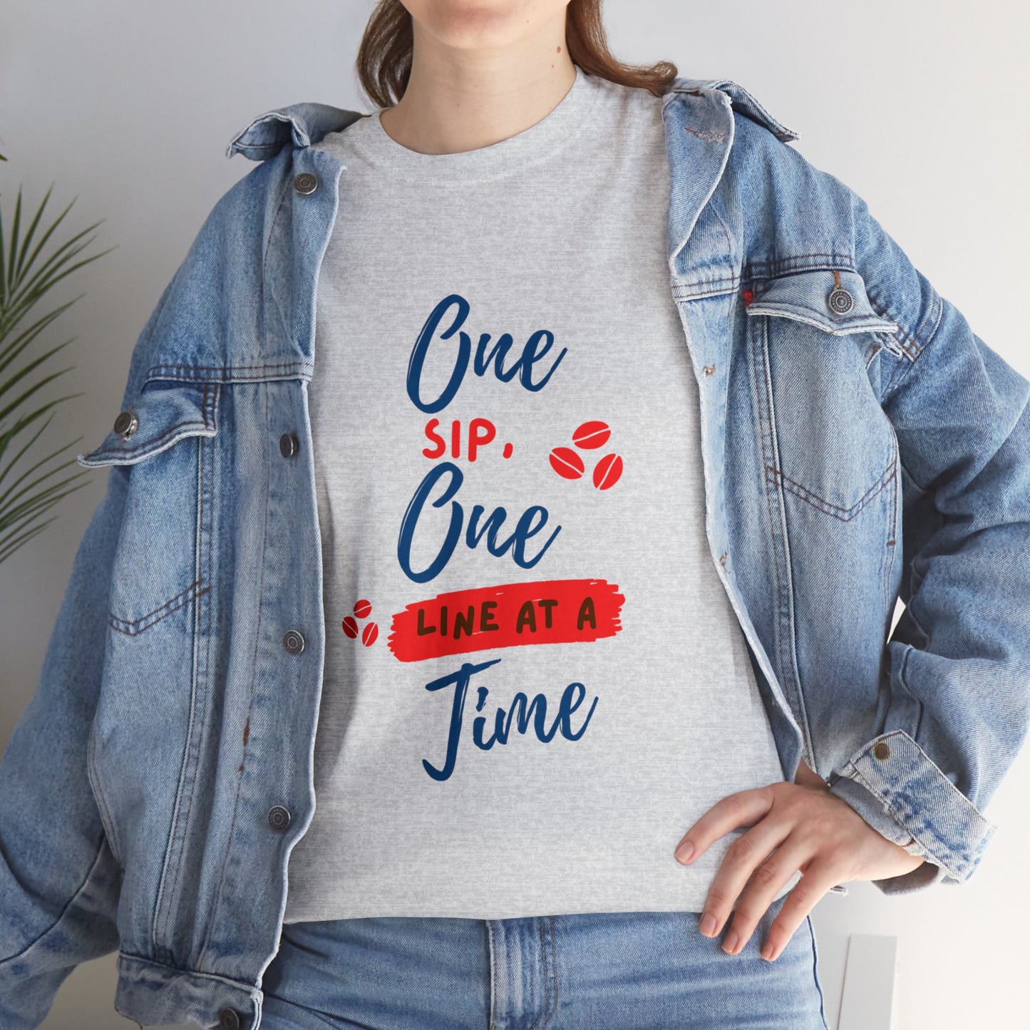 One Sip, One line at a Time Cotton Tee