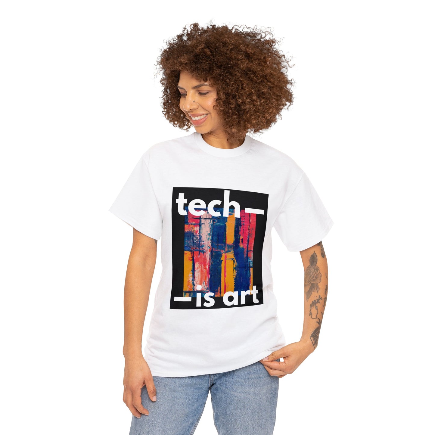 Tech is Art White Cotton Tee