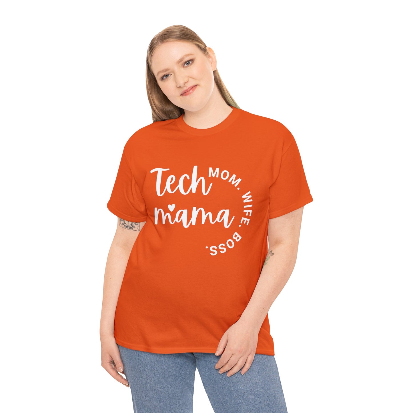 Tech Mama Boss Wife Mom Cotton Tee