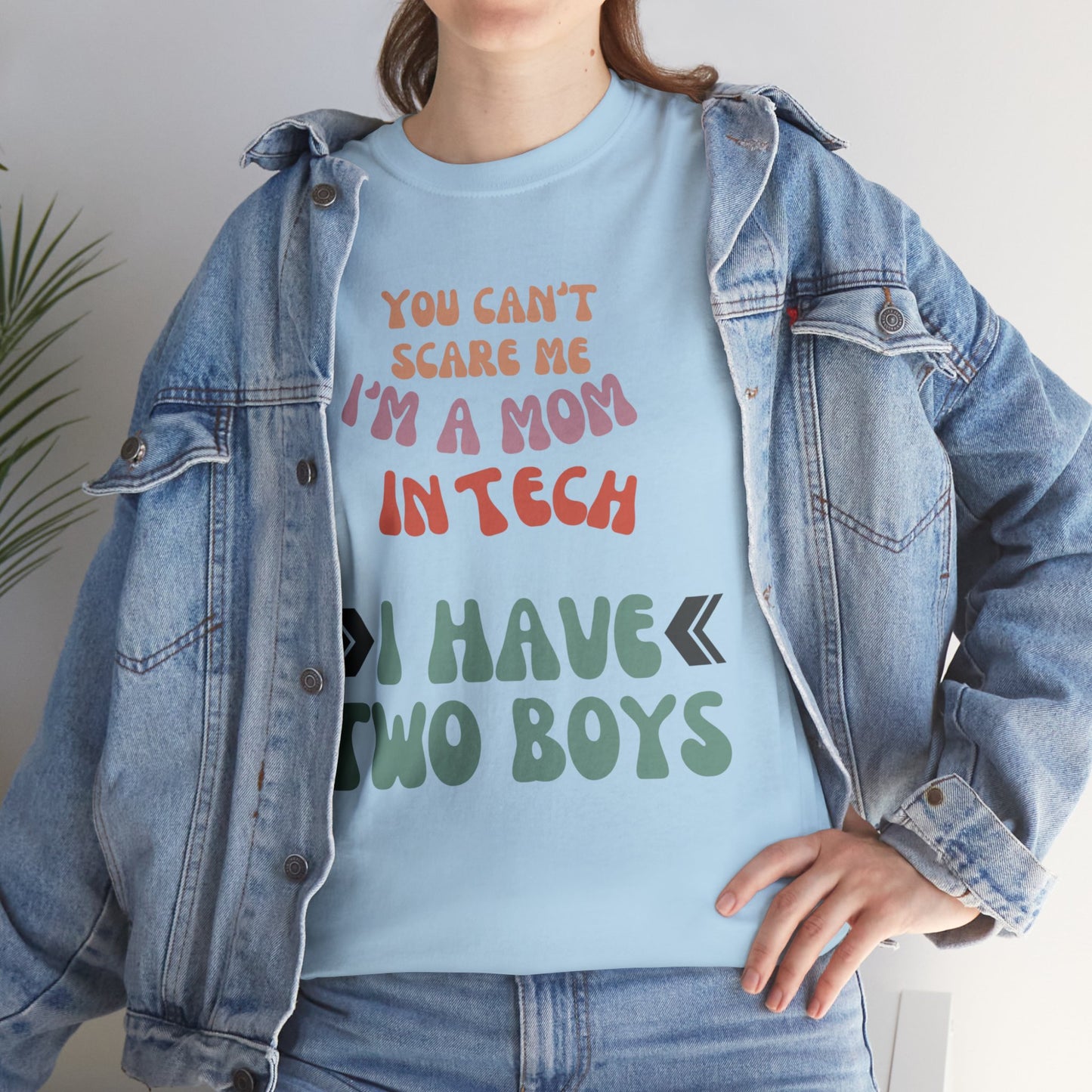 Mom in Tech with Two Boys Cotton Tee