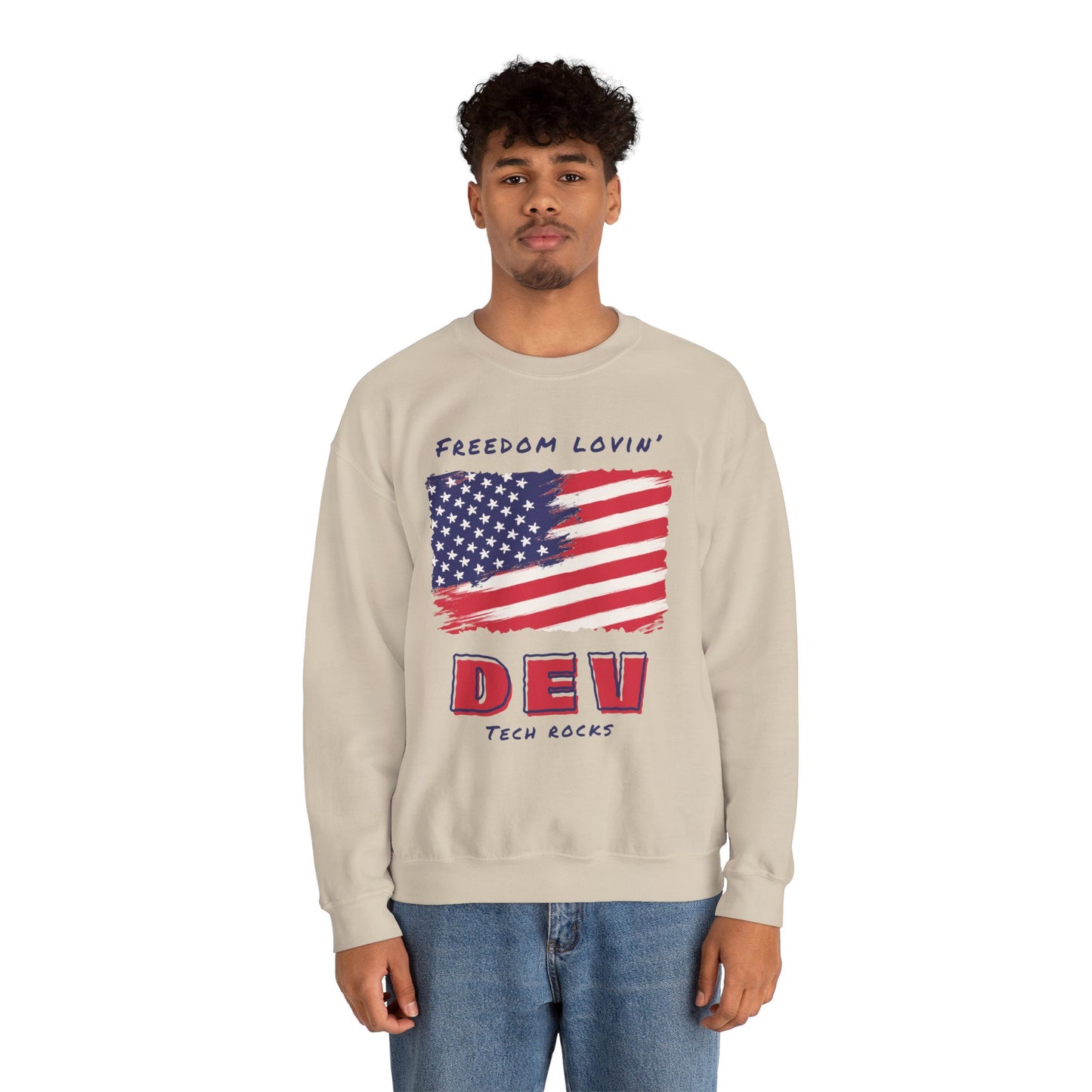 Freedom Loving Dev Long Sleeve Crewneck Sweatshirt