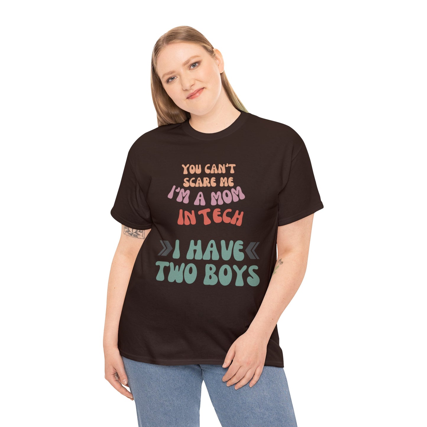 Mom in Tech with Two Boys Cotton Tee