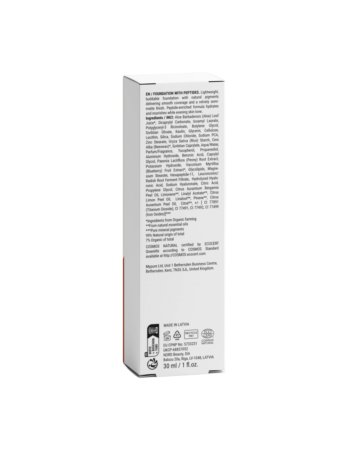 Ordvexa Care Flawless Blur Peptide Foundation, Medium Warm