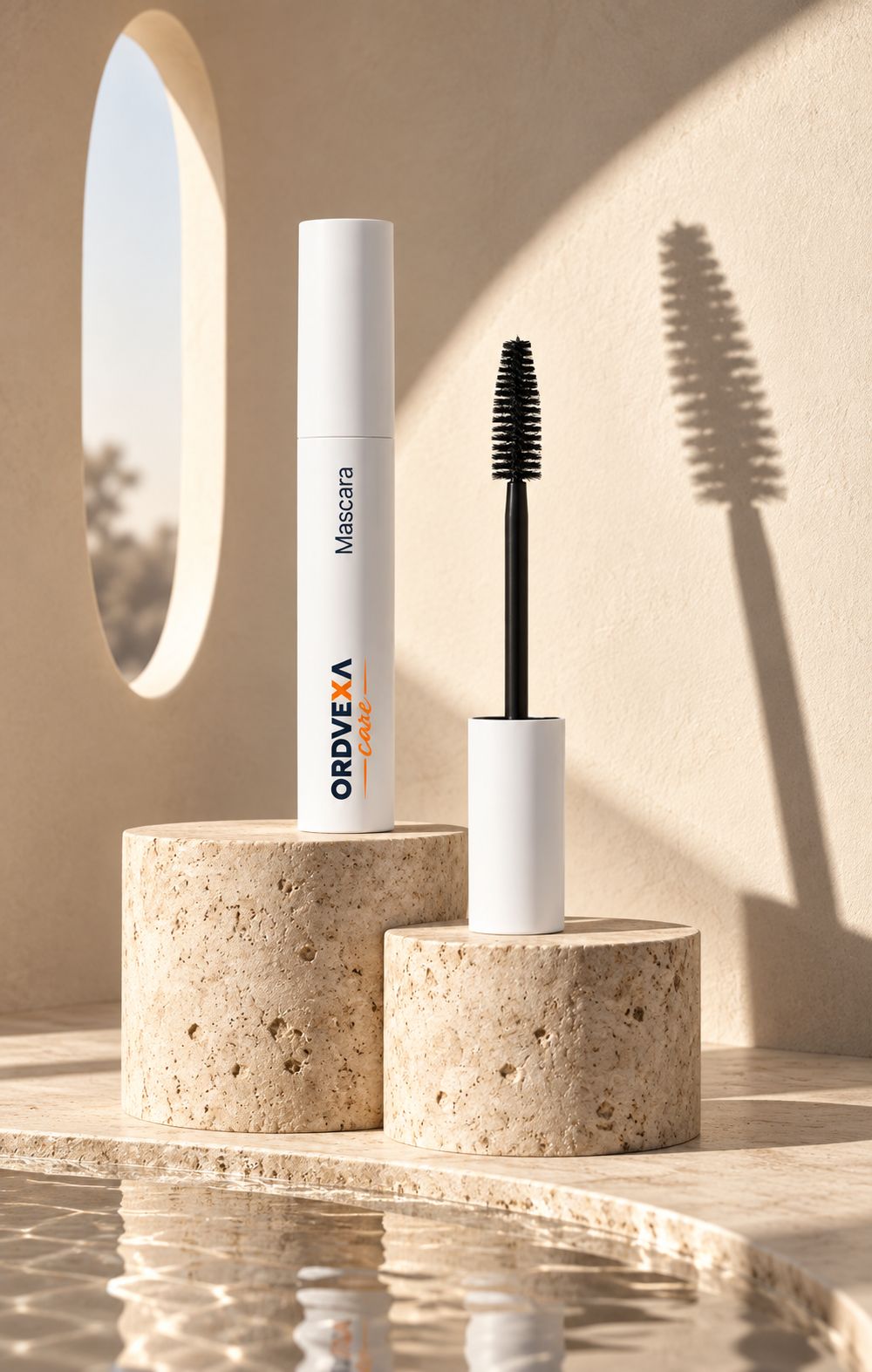 ORDVEXA Care Peptide-Infused Lengthening & Volumizing Mascara – Buildable Volume & Defined Length, Intense Black Natural Pigments, Conditioning Precision Brush, Vegan & Synthetic Dye-Free, 6 ml